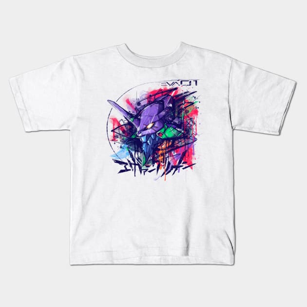 Eva01 Kids T-Shirt by Cyberframe